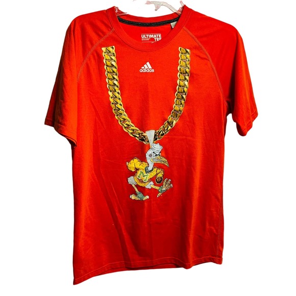 Miami Hurricanes Shirt Adult Medium Orange Turnover Chain UM Football Mens - Picture 1 of 4